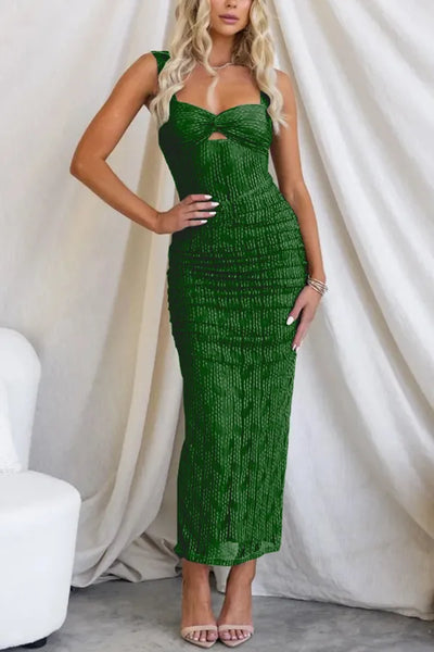 Maud | Manifesting You maxi robe en maille froncée
