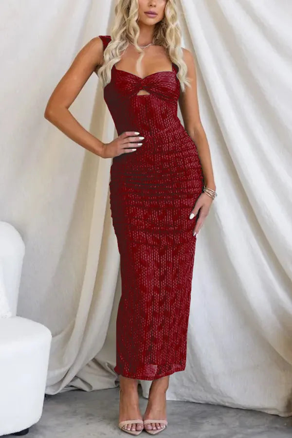 Maud | Manifesting You maxi robe en maille froncée
