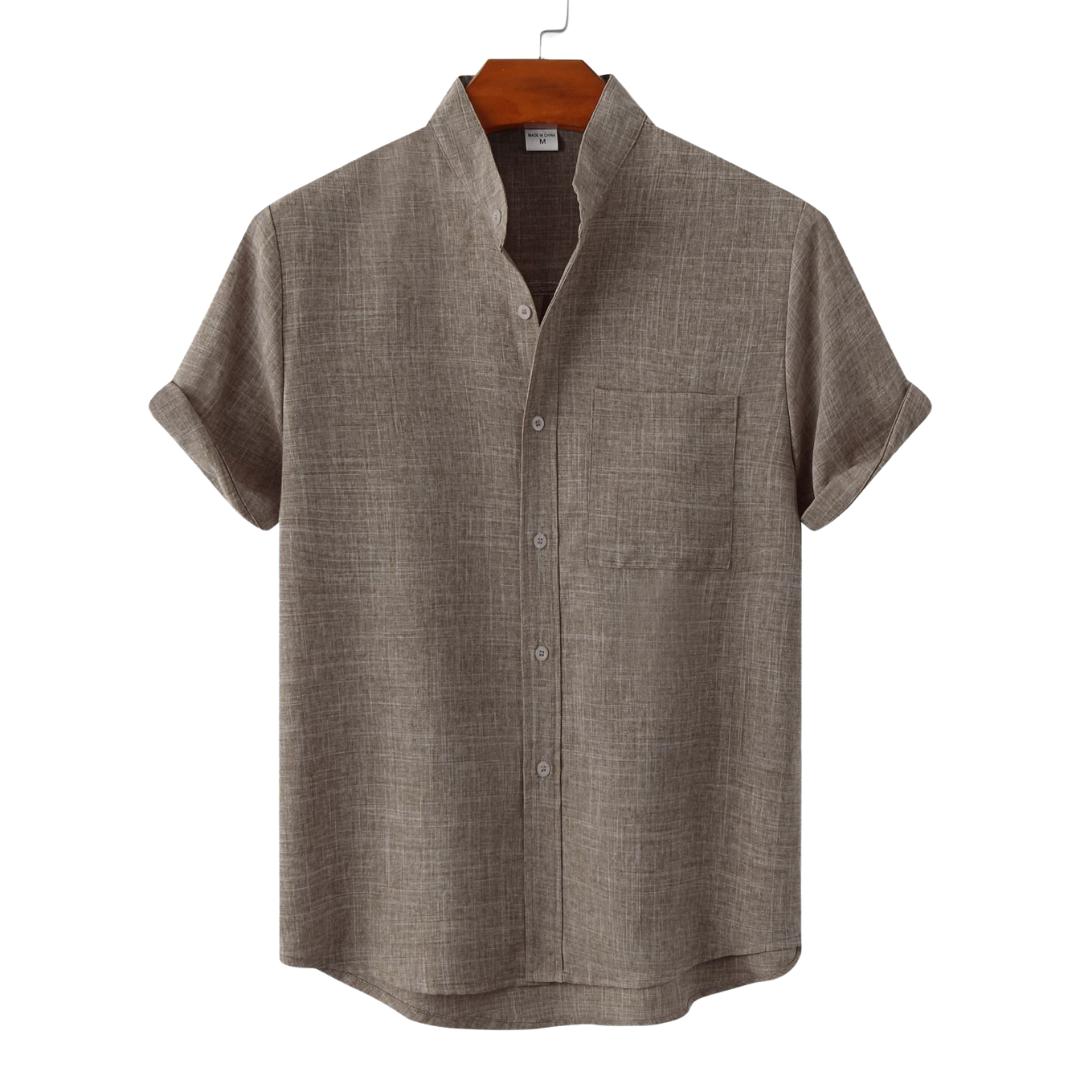 Lenoir™ | Chemise en coton unie avec boutons