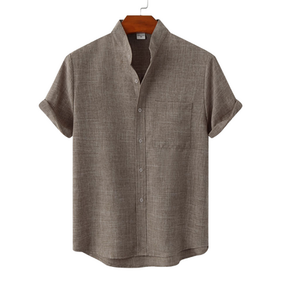 Lenoir™ | Chemise en coton unie avec boutons