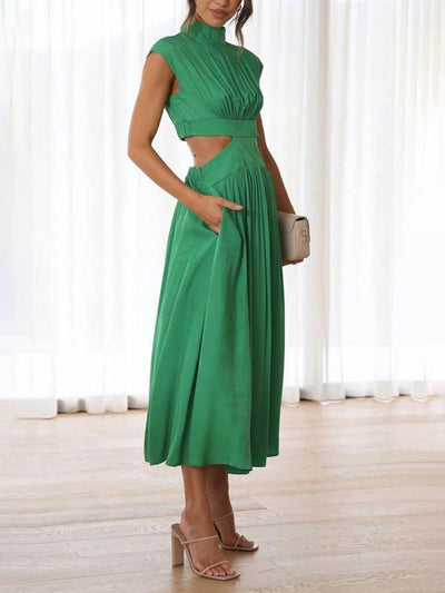 Amélia | Robe midi avec découpe à la taille