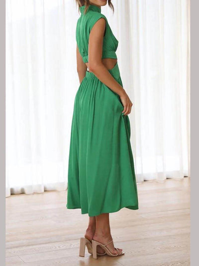 Amélia | Robe midi avec découpe à la taille