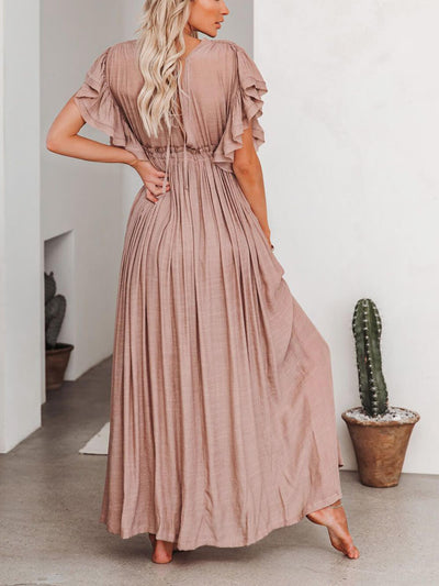 Élise | Robe longue de style à manches volantes