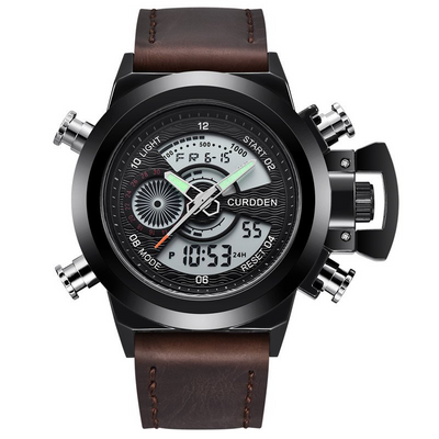 Montre Chronographe de Mode à Double Fuseau Horaire
