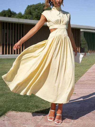 Amélia | Robe midi avec découpe à la taille