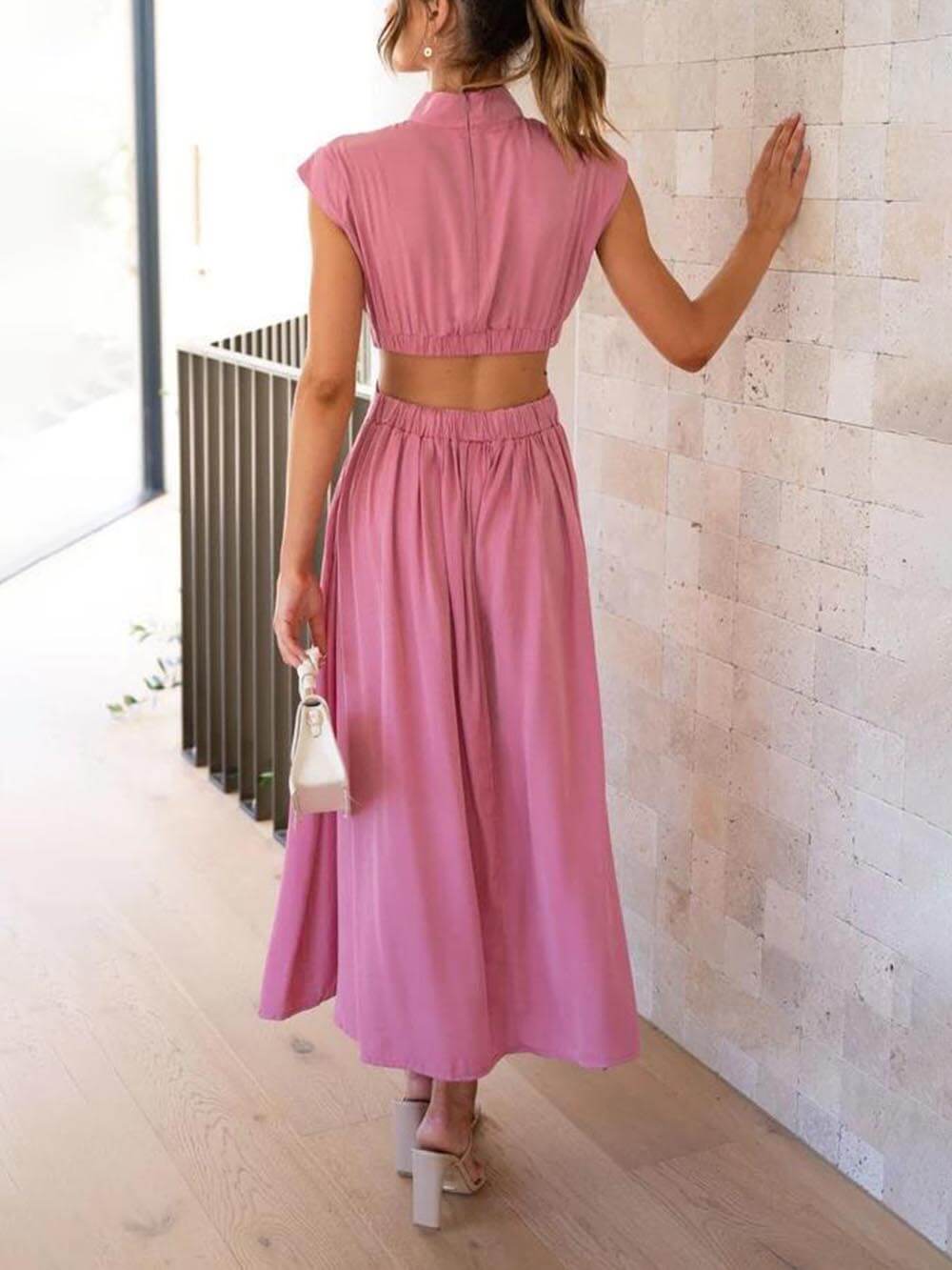 Amélia | Robe midi avec découpe à la taille
