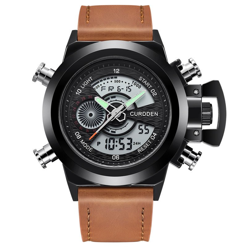 Montre Chronographe de Mode à Double Fuseau Horaire