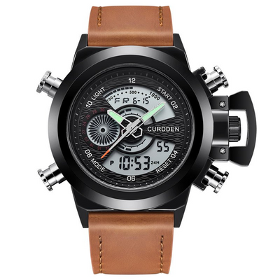 Montre Chronographe de Mode à Double Fuseau Horaire