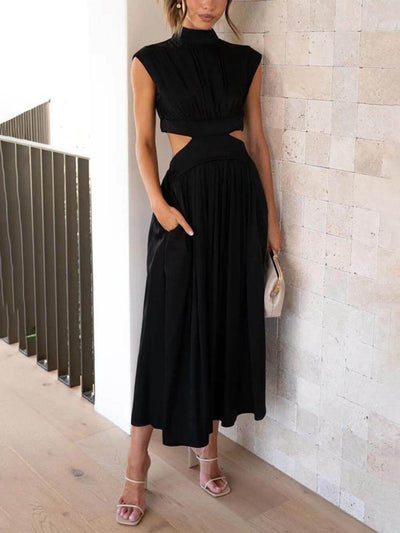 Amélia | Robe midi avec découpe à la taille