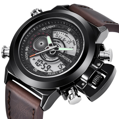 Montre Chronographe de Mode à Double Fuseau Horaire