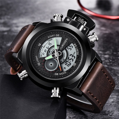 Montre Chronographe de Mode à Double Fuseau Horaire