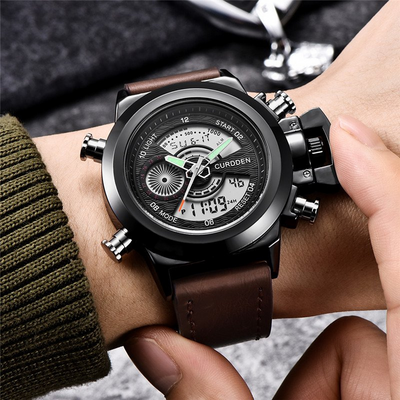 Montre Chronographe de Mode à Double Fuseau Horaire