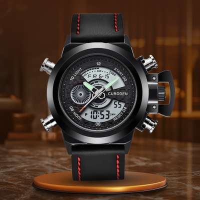 Montre Chronographe de Mode à Double Fuseau Horaire
