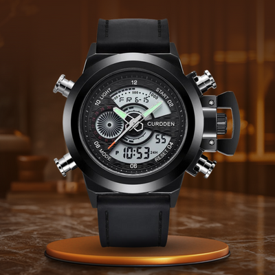 Montre Chronographe de Mode à Double Fuseau Horaire