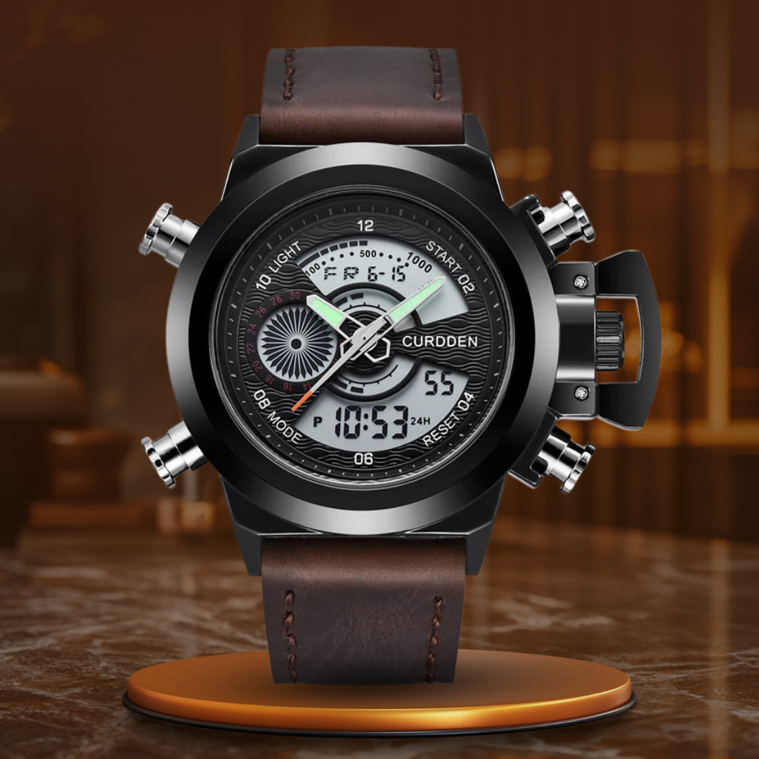 Montre Chronographe de Mode à Double Fuseau Horaire