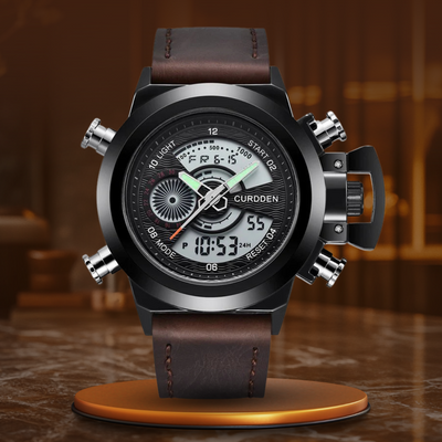Montre Chronographe de Mode à Double Fuseau Horaire