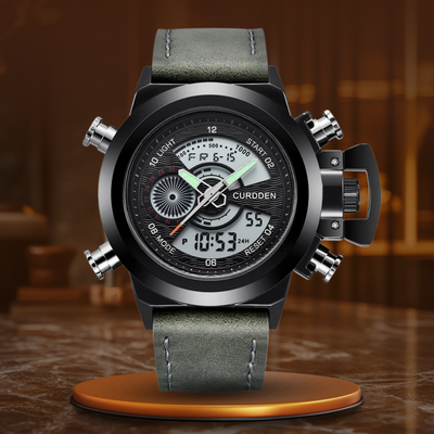 Montre Chronographe de Mode à Double Fuseau Horaire