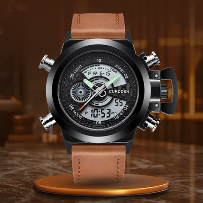 Montre Chronographe de Mode à Double Fuseau Horaire