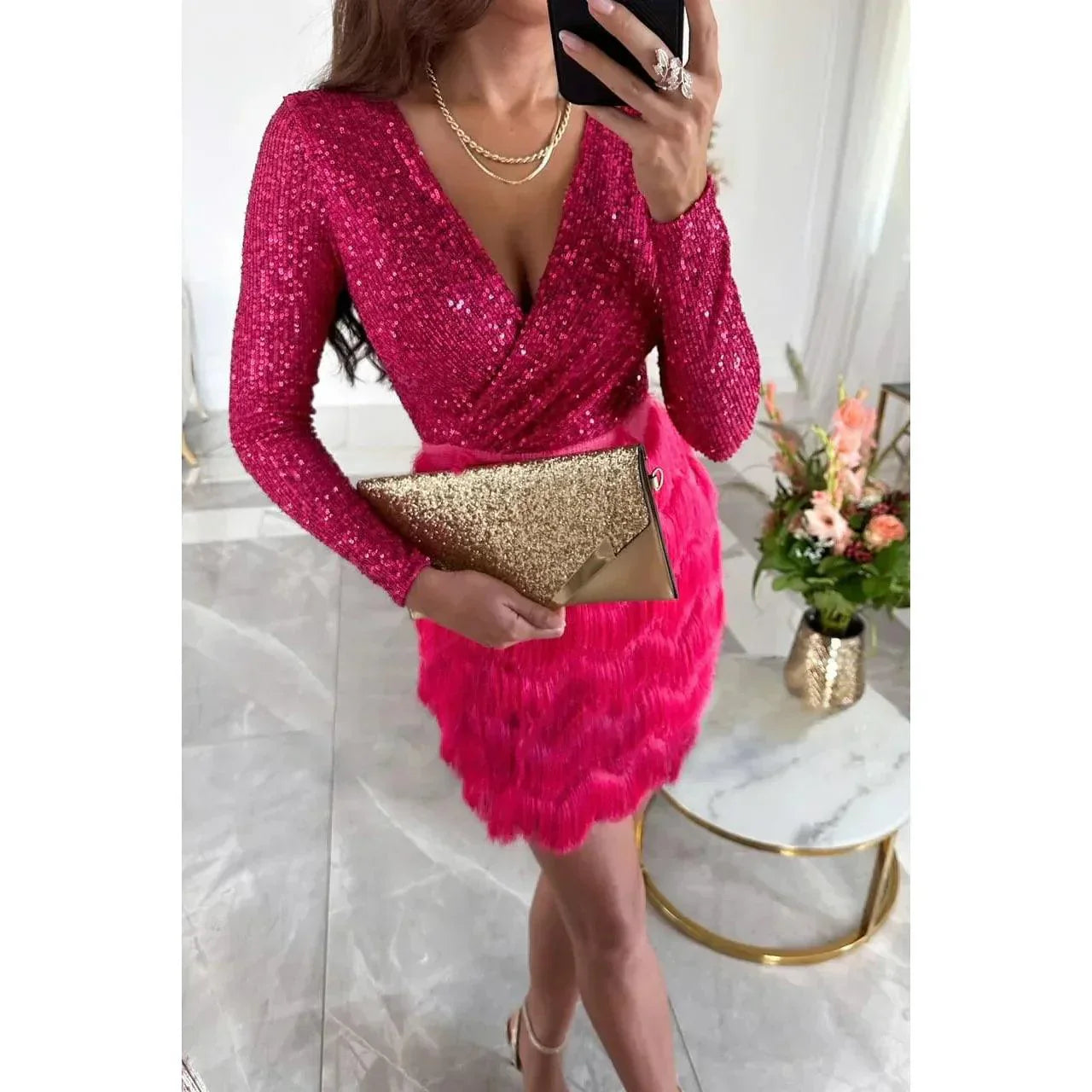 Perrine | Robe de soirée élégante à paillettes