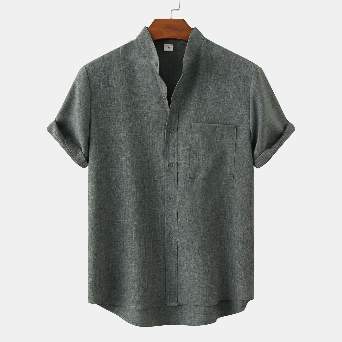 Lenoir™ | Chemise en coton unie avec boutons